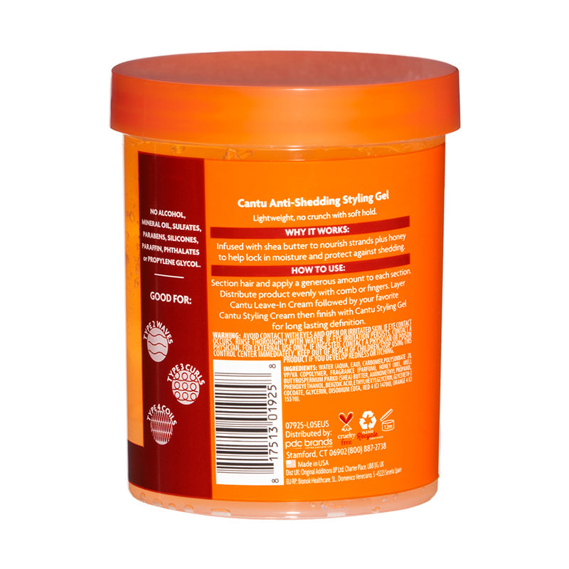 Cantu Shea Butter Maximum Hold Anti Shedding Styling Gel with Honey 524g Cantu Yallatoys