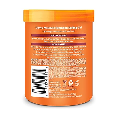Cantu Shea Butter Maximum Hold Moisture Retention Style Gel With Flaxseed & Olive Oil 524g Cantu Yallatoys