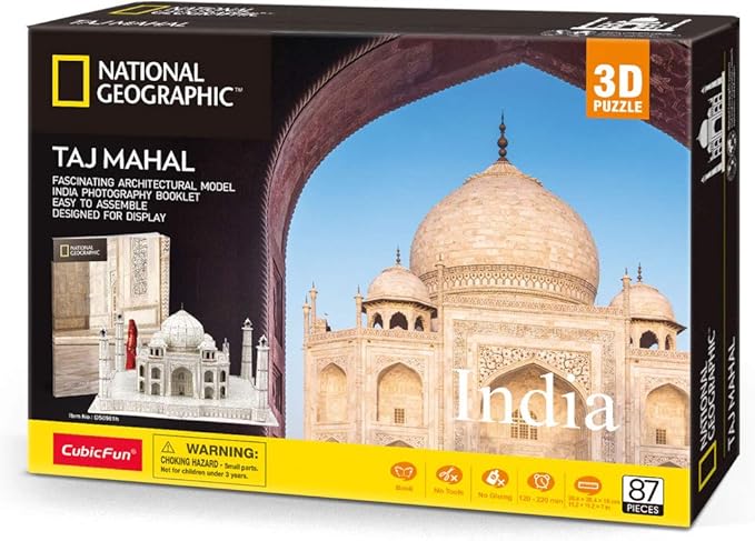 Buy CubicFun National Geographic 3D Puzzle Taj Mahal Building Model Kit 87pcs | Yallatoys.com