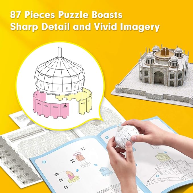 Buy CubicFun National Geographic 3D Puzzle Taj Mahal Building Model Kit 87pcs | Yallatoys.com