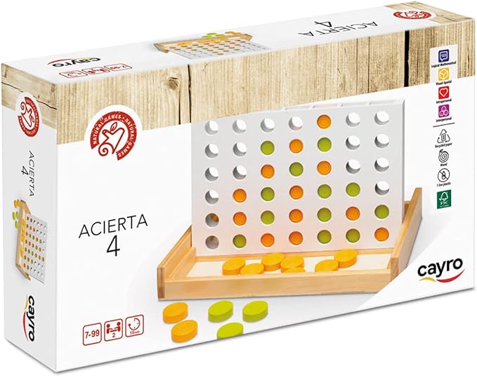 Buy Cayro Four in a Row Wood Board Game | Yallatoys.com