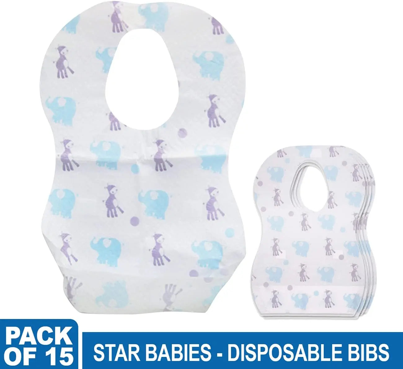 Star Babies Disposable Bibs Pack Of 15 Elephant Star Babies Yallatoys