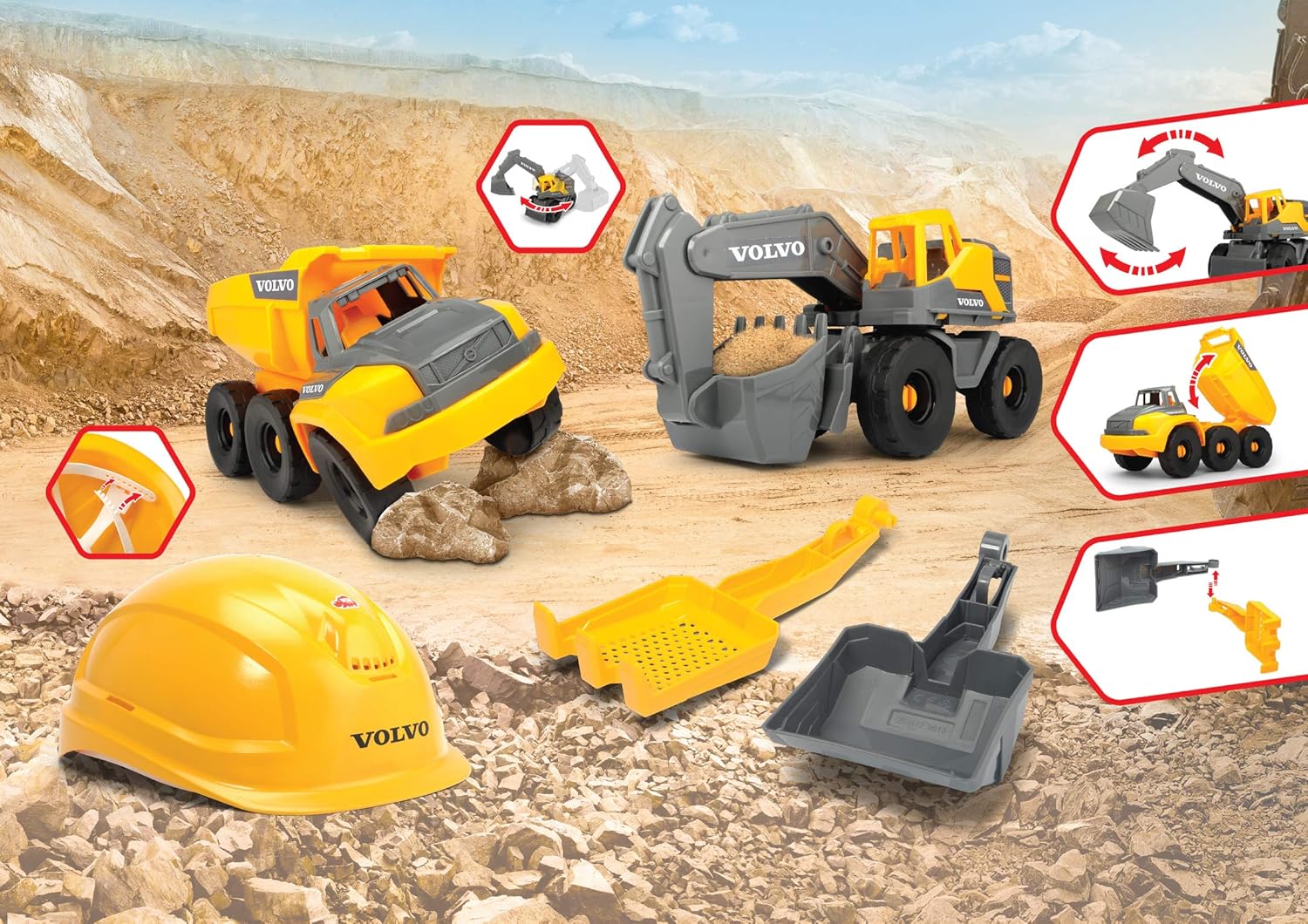 Buy Dickie 10inch Playset with 2 Volvo Construction Trucks | Yallatoys.com