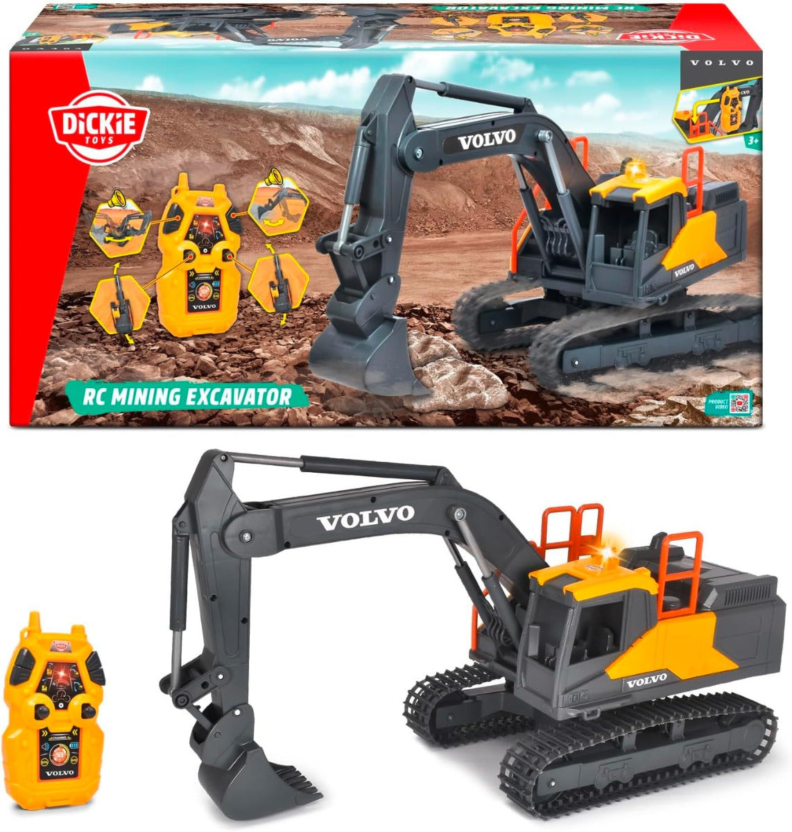 Buy Dickie Remote Control Volvo 24inch Excavator Construction Vehicle | Yallatoys.com