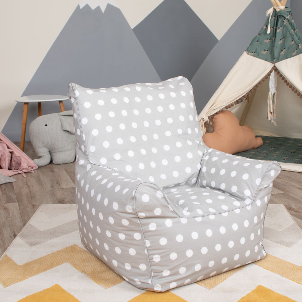 Buy Delsit Bean Chair Grey With Dots | Yallatoys.com