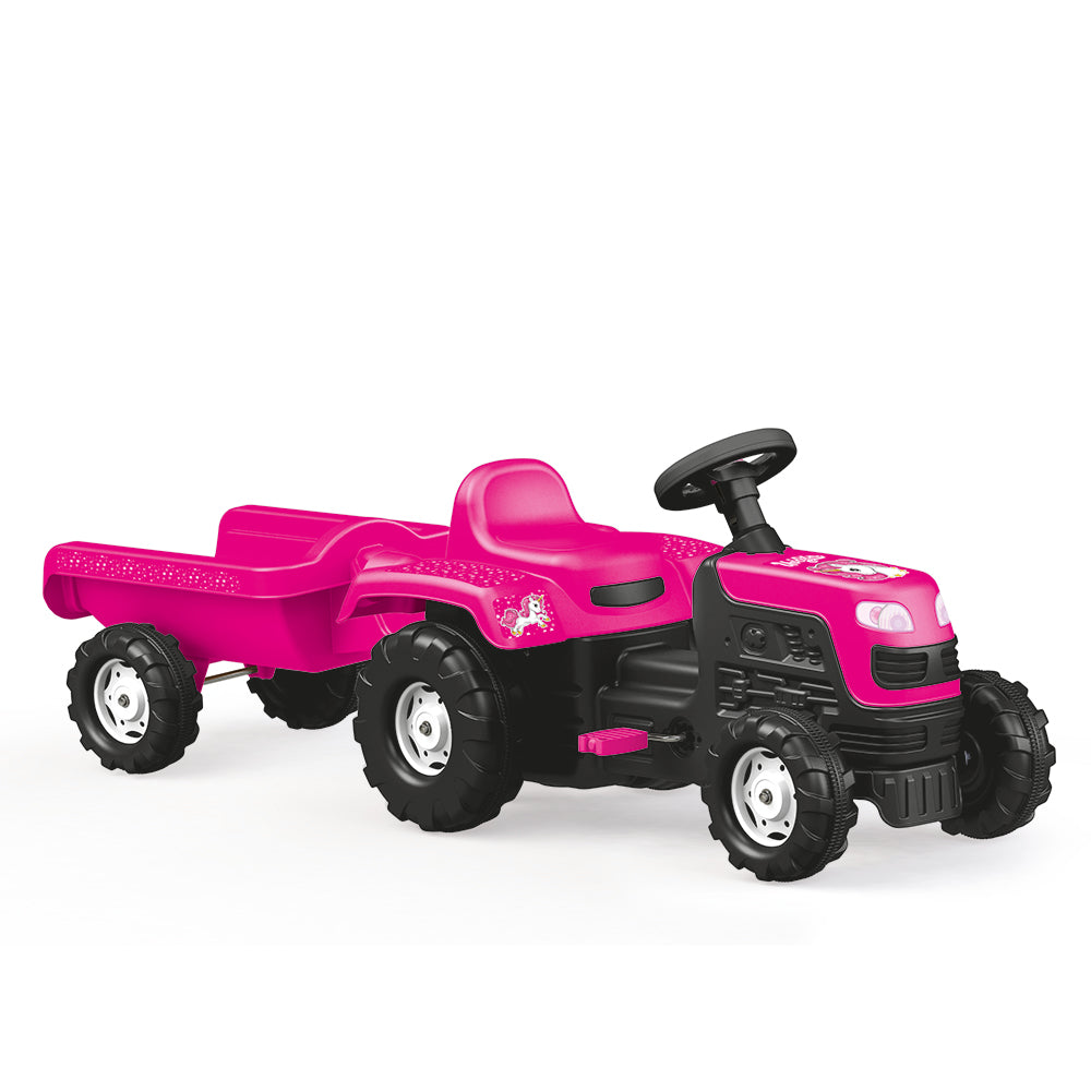Buy Dolu Unicorn Tractor with Pedal Trailer | Yallatoys.com