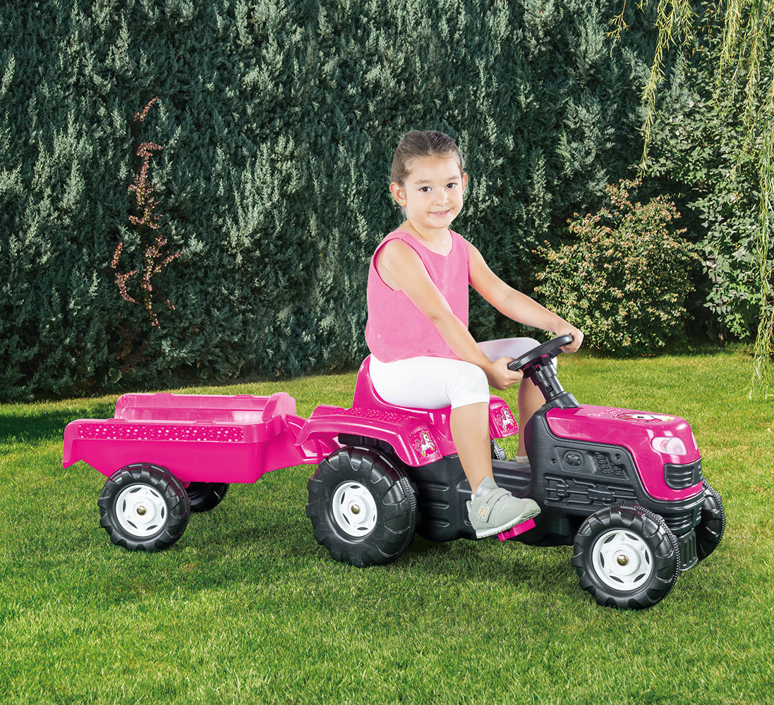 Buy Dolu Unicorn Tractor with Pedal Trailer | Yallatoys.com