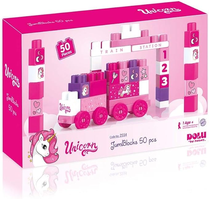 Buy Dolu Unicorn Jumbo Block 50 Pieces in Box | Yallatoys.com
