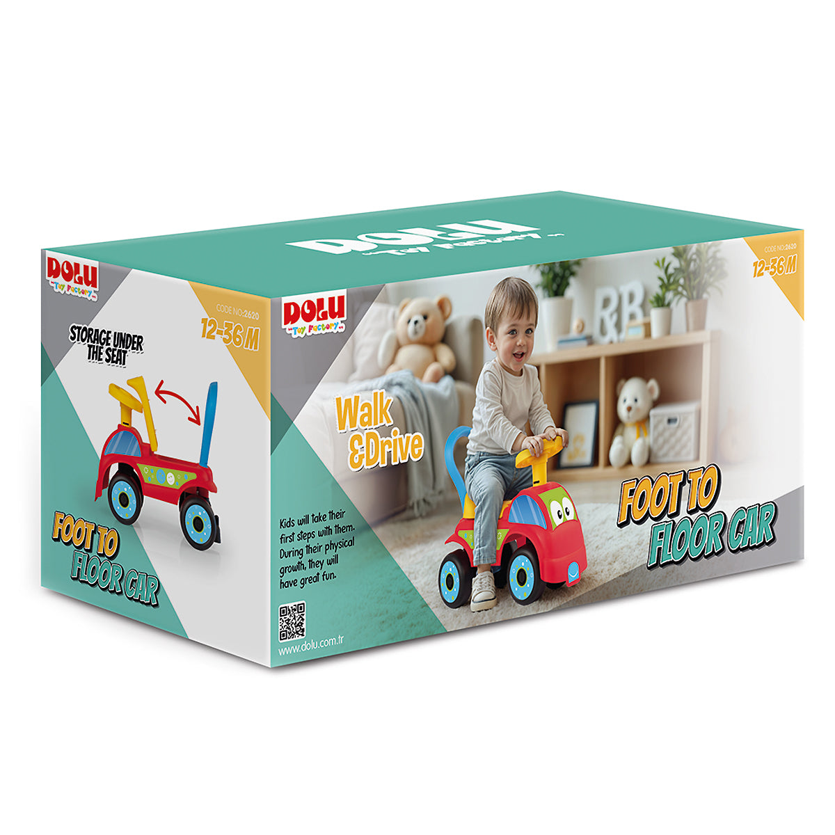 Buy Dolu Walk and Drive Foot to Floor Red Ride On Car | Yallatoys.com