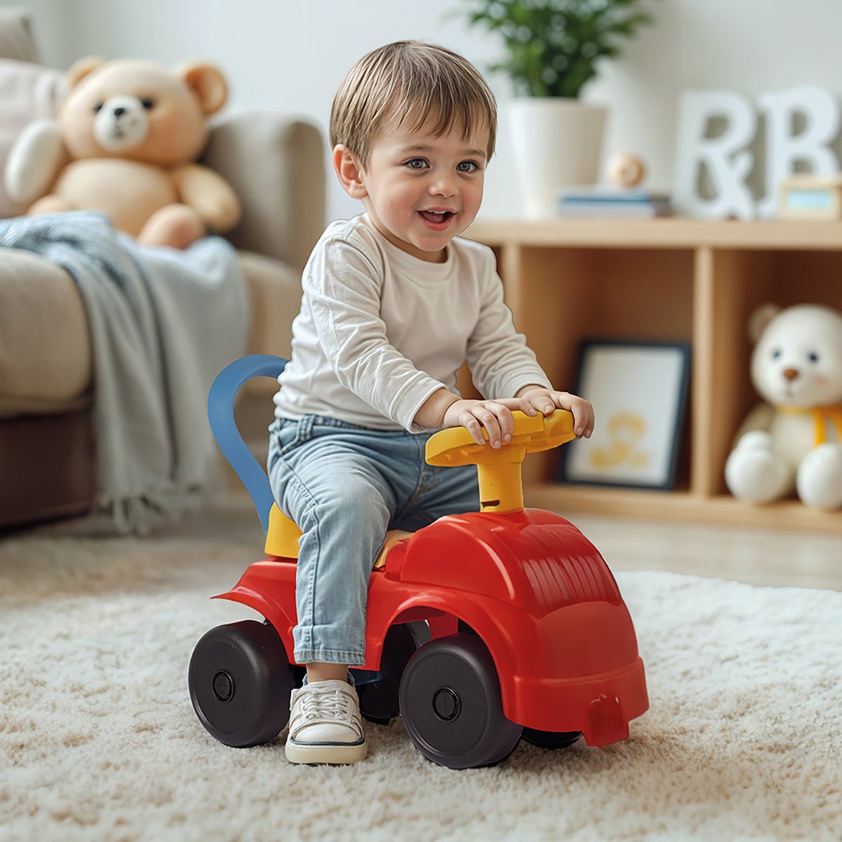 Buy Dolu Walk and Drive Foot to Floor Red Ride On Car | Yallatoys.com