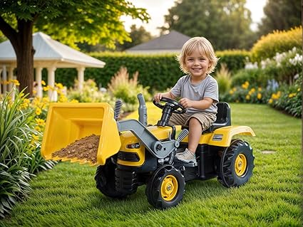 Buy Dolu Pedal Tractor With Excavator Scoop Yellow | Yallatoys.com