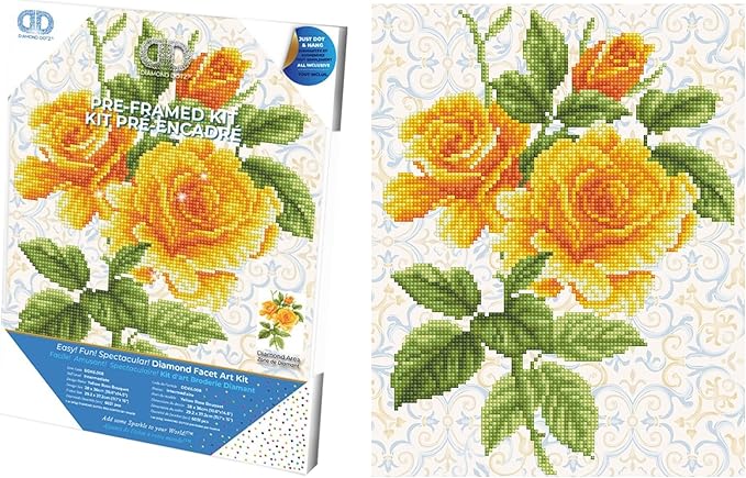 Buy Diamond Dotz Yellow Rose Bouquet With Frame | Yallatoys.com