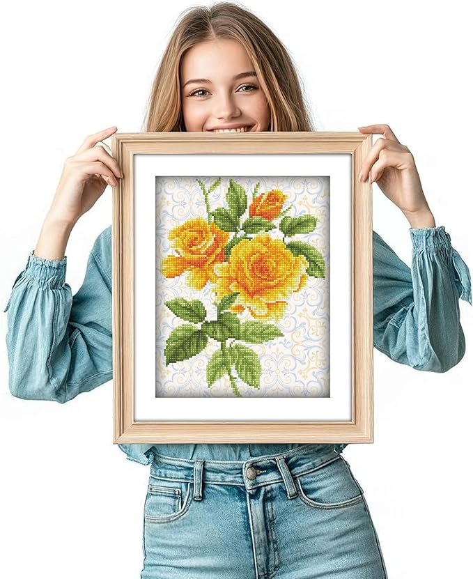 Buy Diamond Dotz Yellow Rose Bouquet With Frame | Yallatoys.com