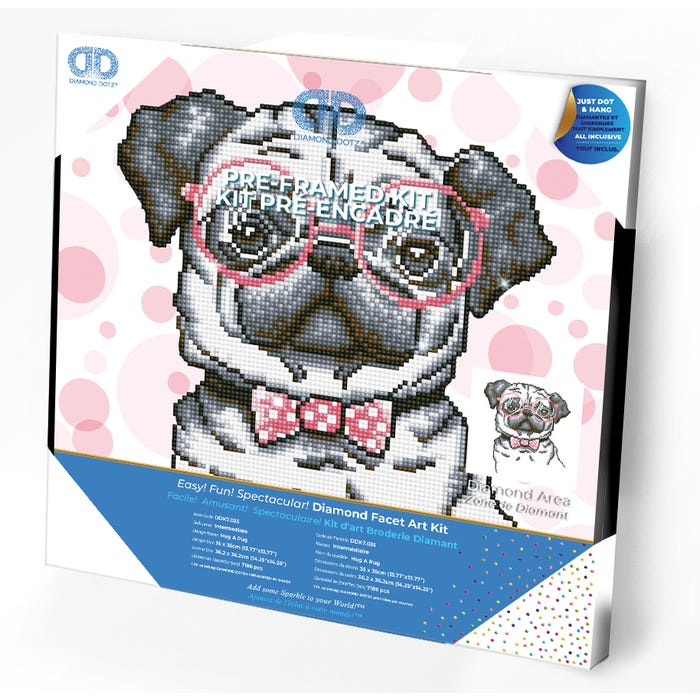 Buy Diamond Dotz Hug A Pug With Frame | Yallatoys.com