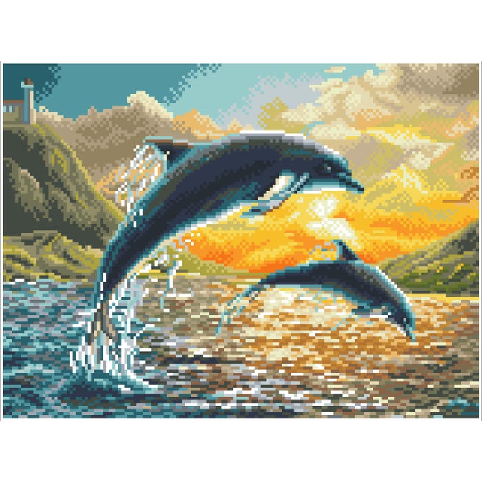 Buy Diamond Dotz Dolphin Sunset Pre Framed Kit | Yallatoys.com