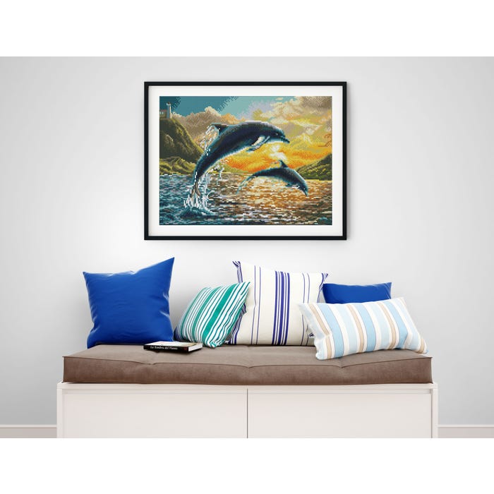 Buy Diamond Dotz Dolphin Sunset Pre Framed Kit | Yallatoys.com