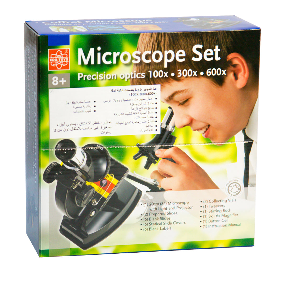 Buy Edu Toys Microscope Set Precision Optics Zoom in 100X,300X,600X | Yallatoys.com