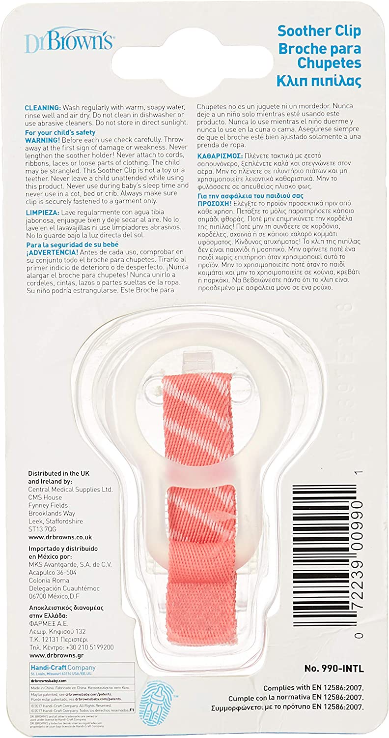 Dr.Browns Pacifier Tether/Clip Assorted Colors Dr Browns Yallatoys