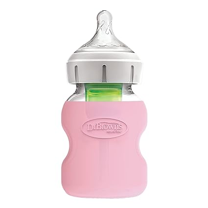 Dr Browns 5oz Glass Bottle Sleeve Pink Dr Browns Yallatoys