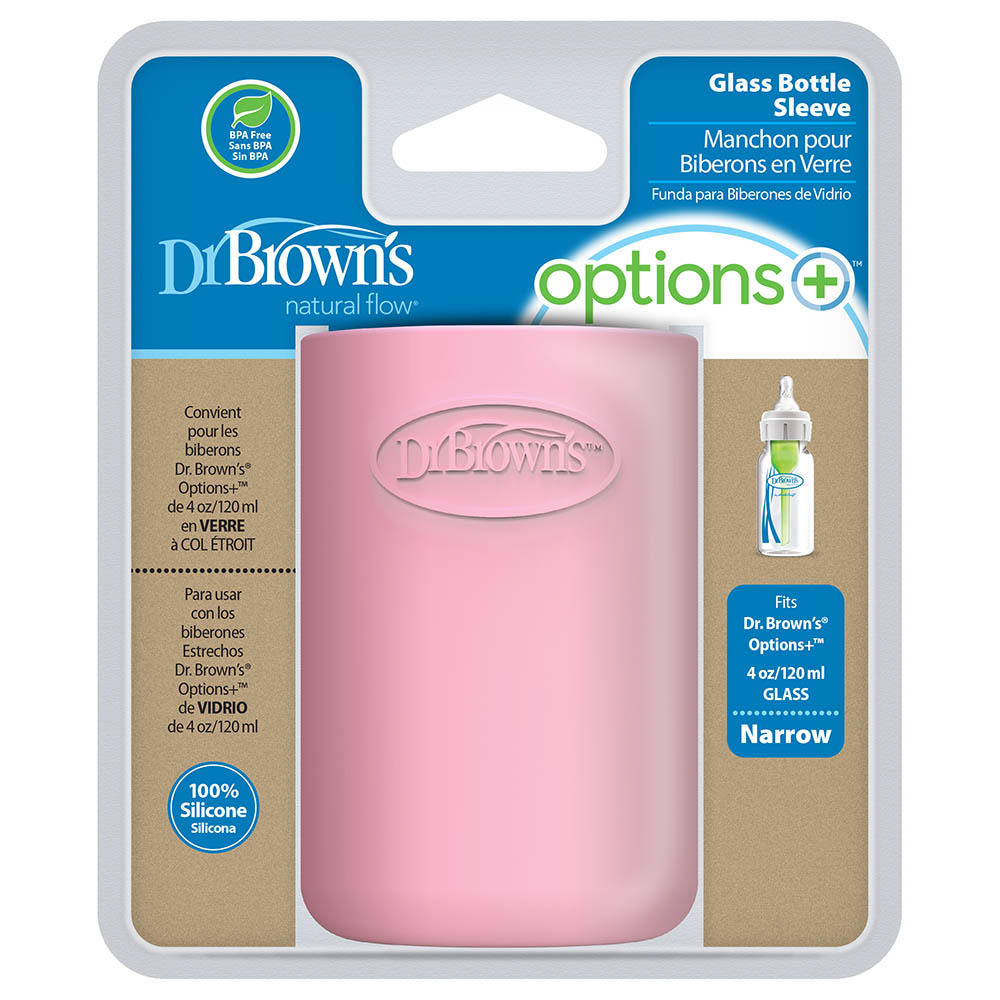 Dr.Browns 4 Oz/120 Ml Narrow Glass Bottle Sleeve Pink Dr Browns Yallatoys