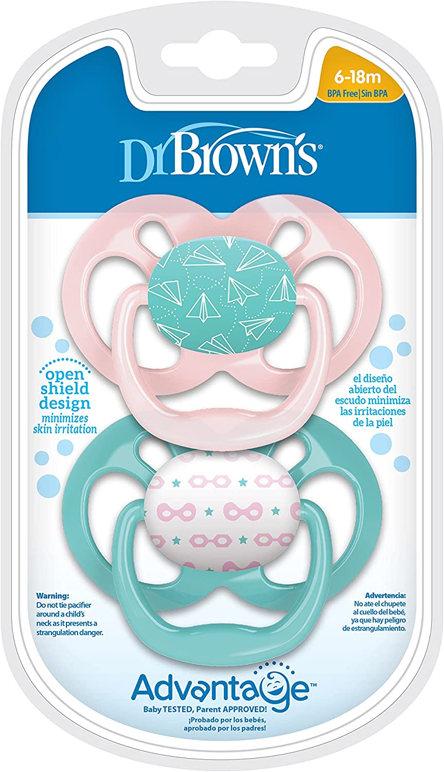 Dr.Browns Advantage Pacifier Stage 2  Pink  2 Pack Dr Browns Yallatoys
