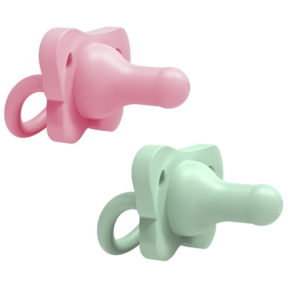 Dr.Browns Happypaci Silicone One Piece Soother 0 6M  Pink And Green  2 Pack Dr Browns Yallatoys
