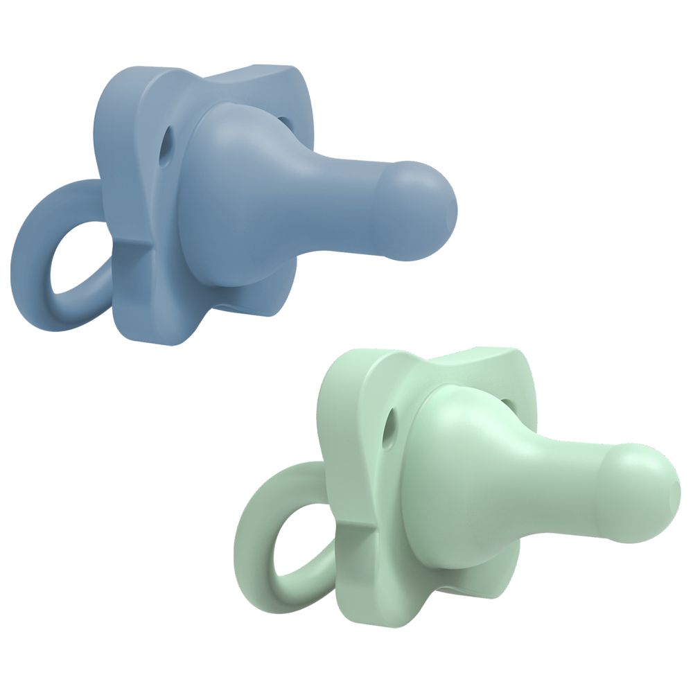 Dr.Browns Happypaci Silicone One Piece Soother 0 6M  Blue And Green  2 Pack Dr Browns Yallatoys
