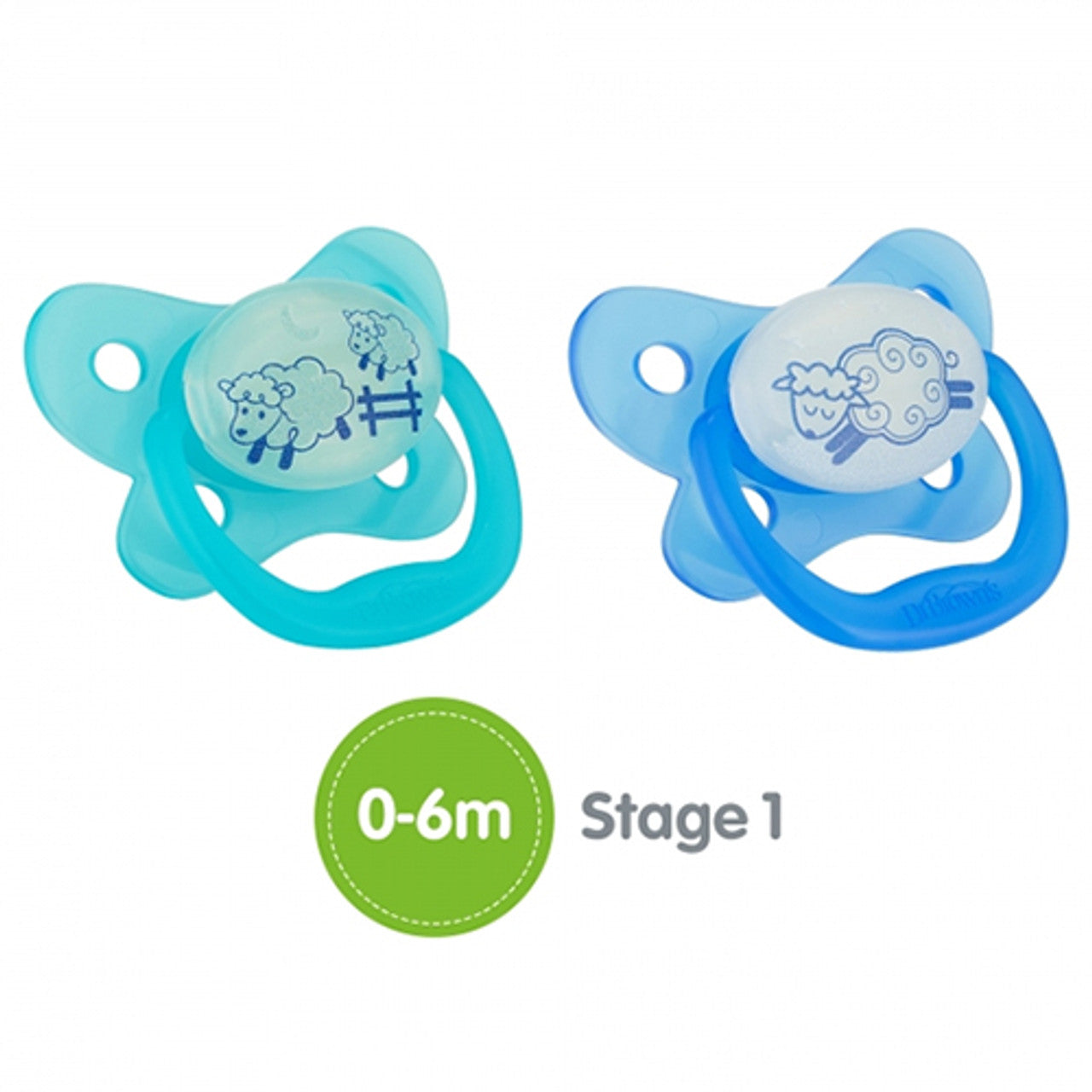 Dr.Browns Prevent Glow In The Dark Butterfly Shield Pacifier Stage 1  Blue  2 Pack Dr Browns Yallatoys