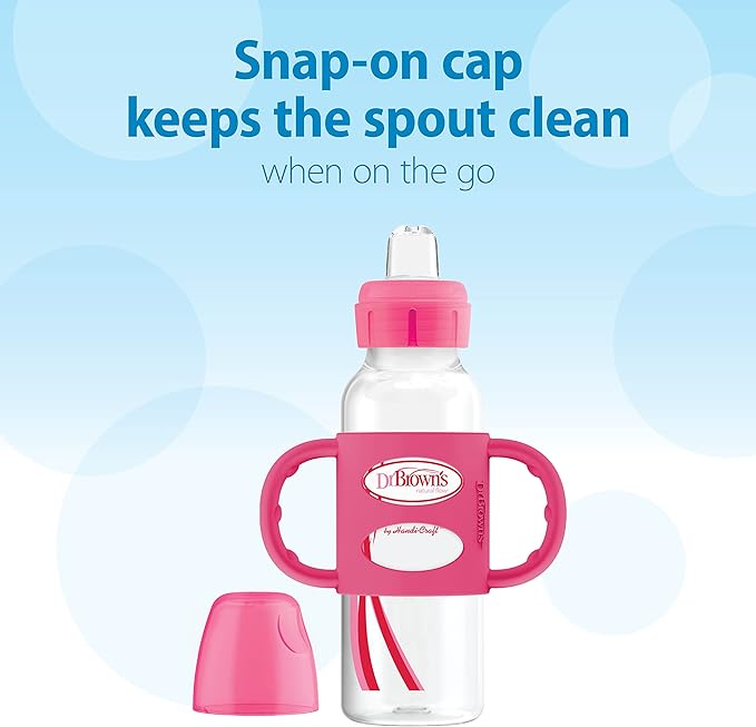 Dr Browns 8 Oz Pp Sippy Spout Bottle With Silicone Handles Pink Dr Browns Yallatoys