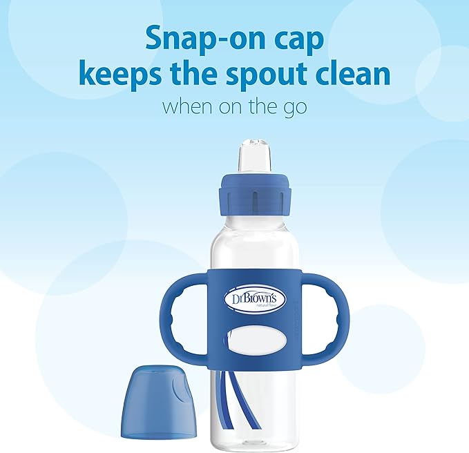 Dr Browns 8 Oz Pp Sippy Spout Bottle With Silicone Handles Blue Dr Browns Yallatoys