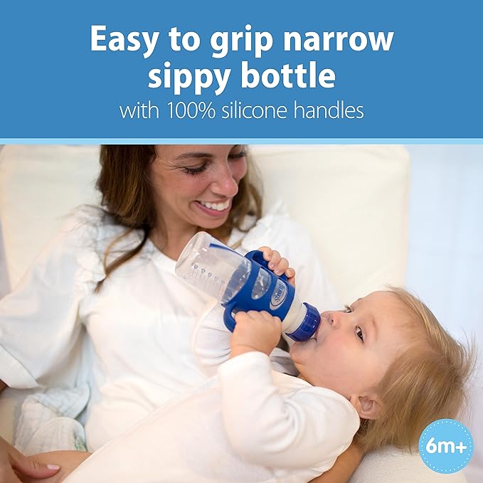 Dr Browns 8 Oz Pp Sippy Spout Bottle With Silicone Handles Blue Dr Browns Yallatoys