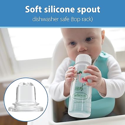 Dr Browns Milestones Narrow Sippy Bottle Silicone Soft Sippy Spout 8oz Flamingo Dr Browns Yallatoys