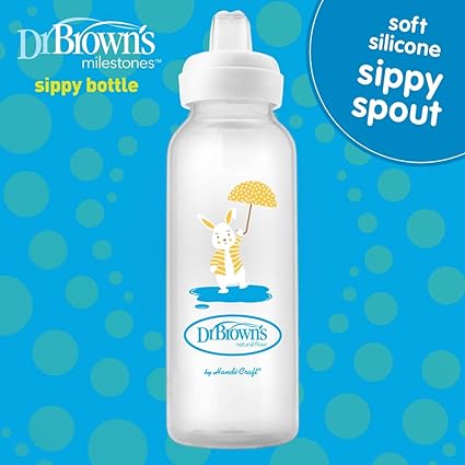 Dr Browns Milestones Narrow Sippy Bottle Silicone Soft Sippy Spout 8oz Bunny Dr Browns Yallatoys