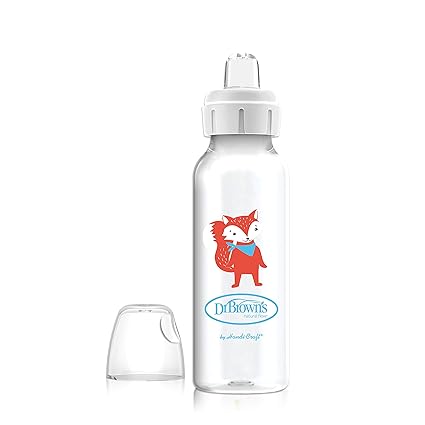 Dr Browns Milestones Narrow Sippy Bottle Silicone Soft Sippy Spout 8oz Fox Dr Browns Yallatoys