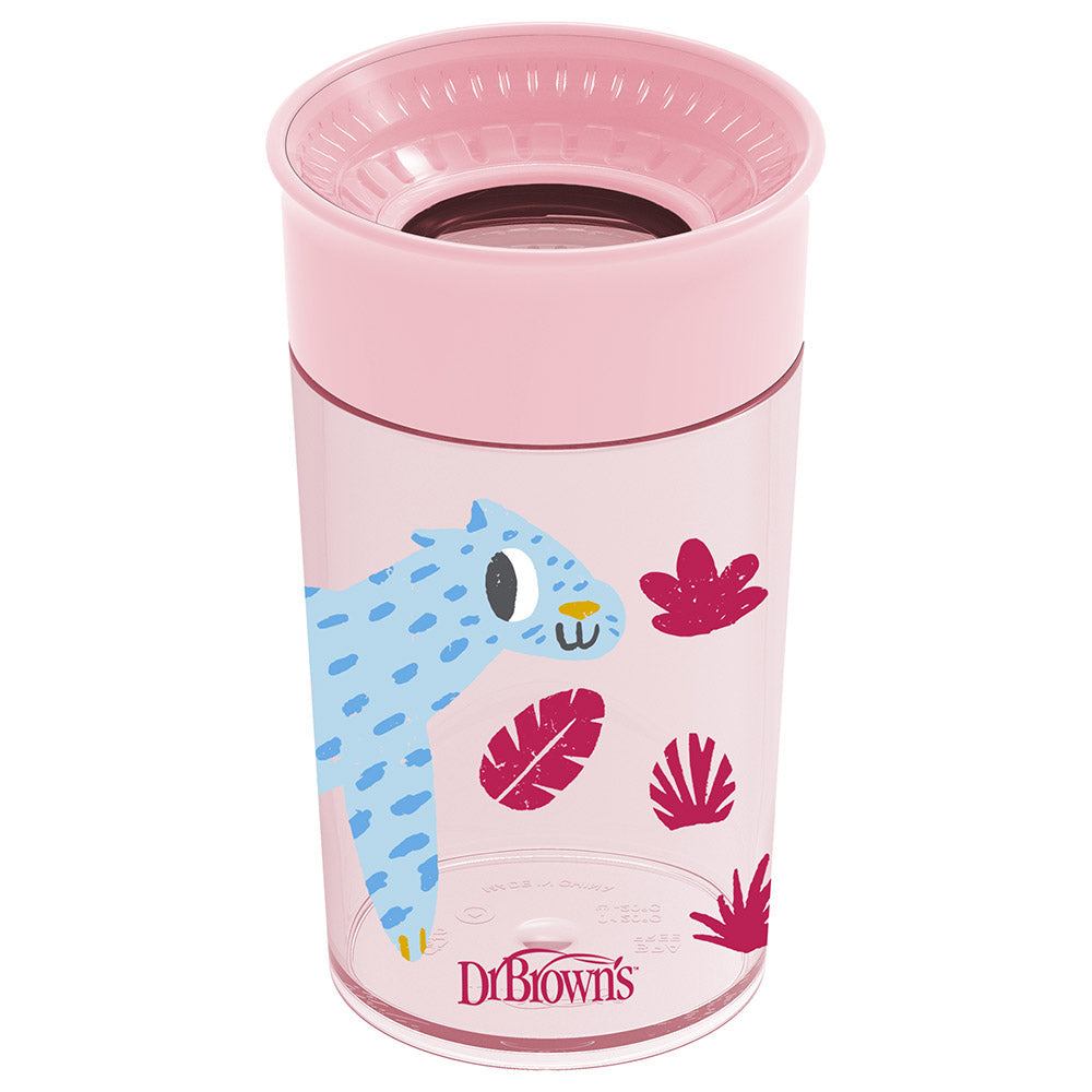 Dr.Browns Smooth Wall Cheers 360 Cup  10 Oz/300 Ml  Pink Deco 9M+ 1 Pack Dr Browns Yallatoys