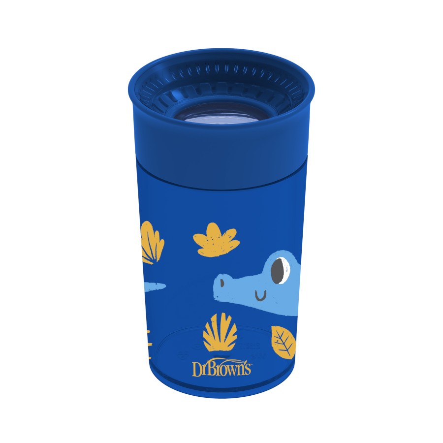 Dr.Browns Smooth Wall Cheers 360 Cup  10 Oz/300 Ml  Blue Deco 9M+ 1 Pack Dr Browns Yallatoys
