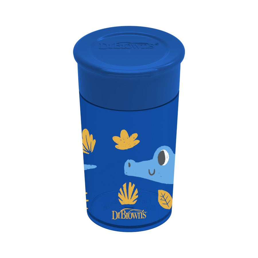 Dr.Browns Smooth Wall Cheers 360 Cup  10 Oz/300 Ml  Blue Deco 9M+ 1 Pack Dr Browns Yallatoys