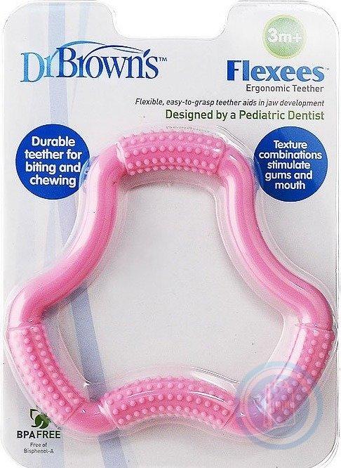Dr.Browns A Shaped Teether "Flexees" Pink Dr Browns Yallatoys