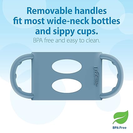 Dr Browns Milestones Wide-Neck Sippy Bottle with Silicone Handles Blue  9 oz Dr Browns Yallatoys