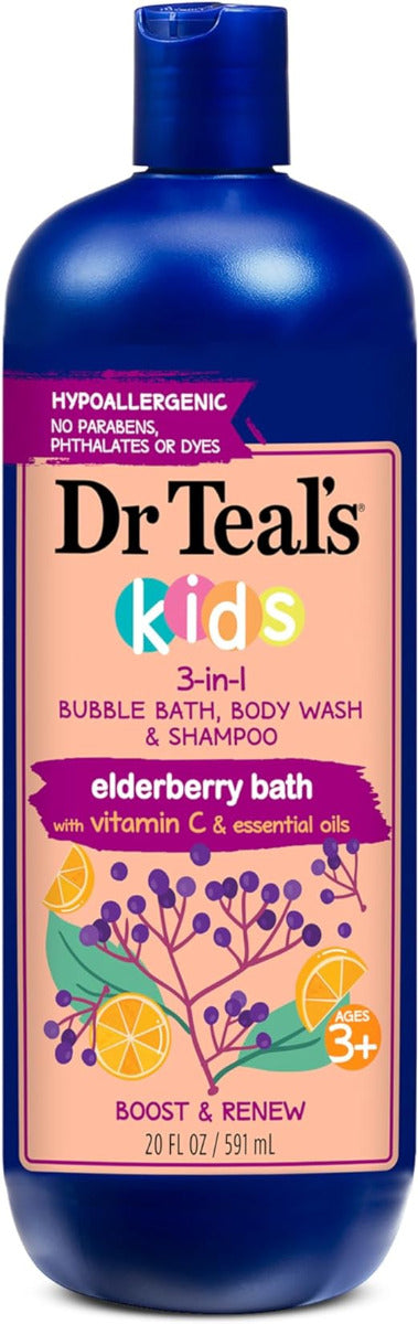 Dr Teals Kids 3 in 1 Bubble Bath Body Wash & Shampoo Sleep Bath with Melatonin 591ml Dr Teal's Yallatoys