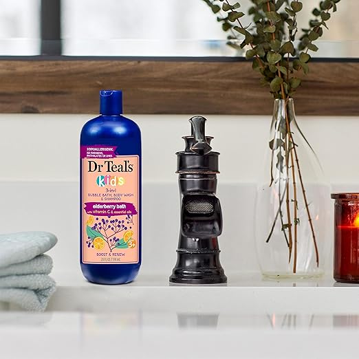 Dr Teals Kids 3 in 1 Bubble Bath Body Wash & Shampoo Sleep Bath with Melatonin 591ml Dr Teal's Yallatoys