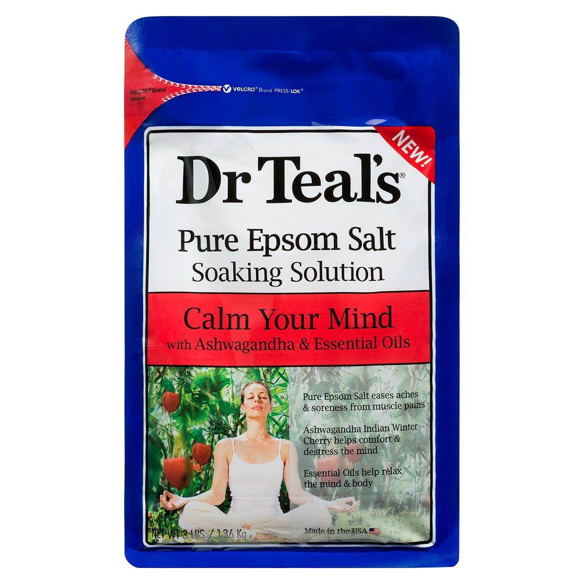 Dr Teals Epsom Salts Calm Your Mind Ashwagandha 1.36kg Dr Teal's Yallatoys