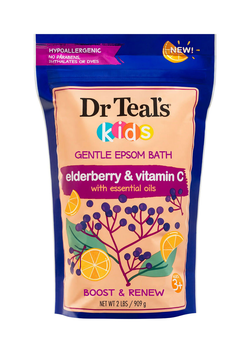 Dr Teals Kids Pure Epsom Salt Soak with Elderberry Vitamin E & Essential Oils 907g Dr Teal's Yallatoys