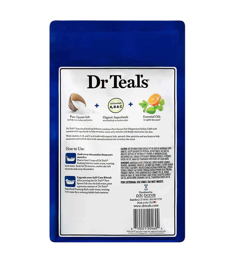 Dr Teals Superfoods Salt 1.36kg Dr Teal's Yallatoys