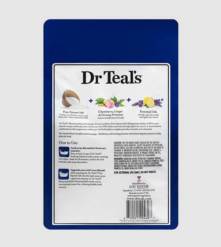 Dr Teals Menstrual Relief Pure Epsom Salt with Herbal Plant Complex & Essential Oils 1.36kg Dr Teal's Yallatoys