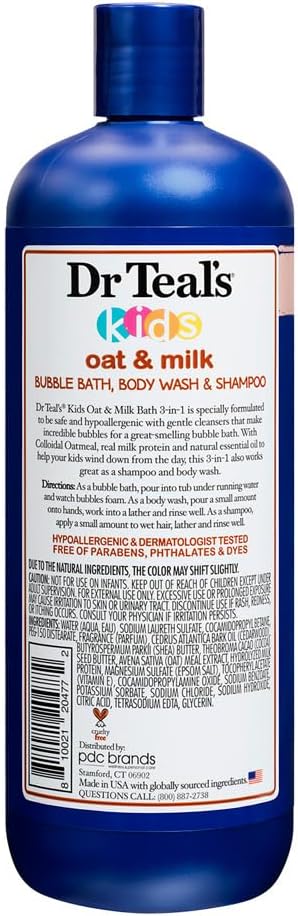 Dr Teals Kids Oat & Milk 3 In 1 591ml Dr Teal's Yallatoys