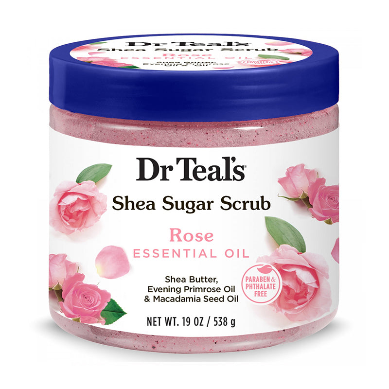 Dr Teals Rose Shea Sugar Body Scrub Rose Essential Oil 538g Dr Teal's Yallatoys