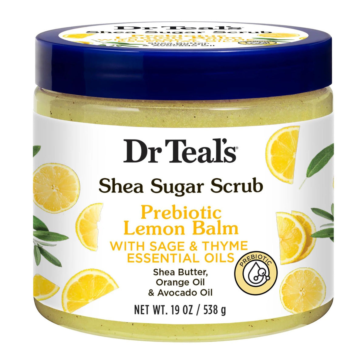 Dr Teals Prebiotic Lemon Balm Sage Sugar Scrub 538g Dr Teal's Yallatoys