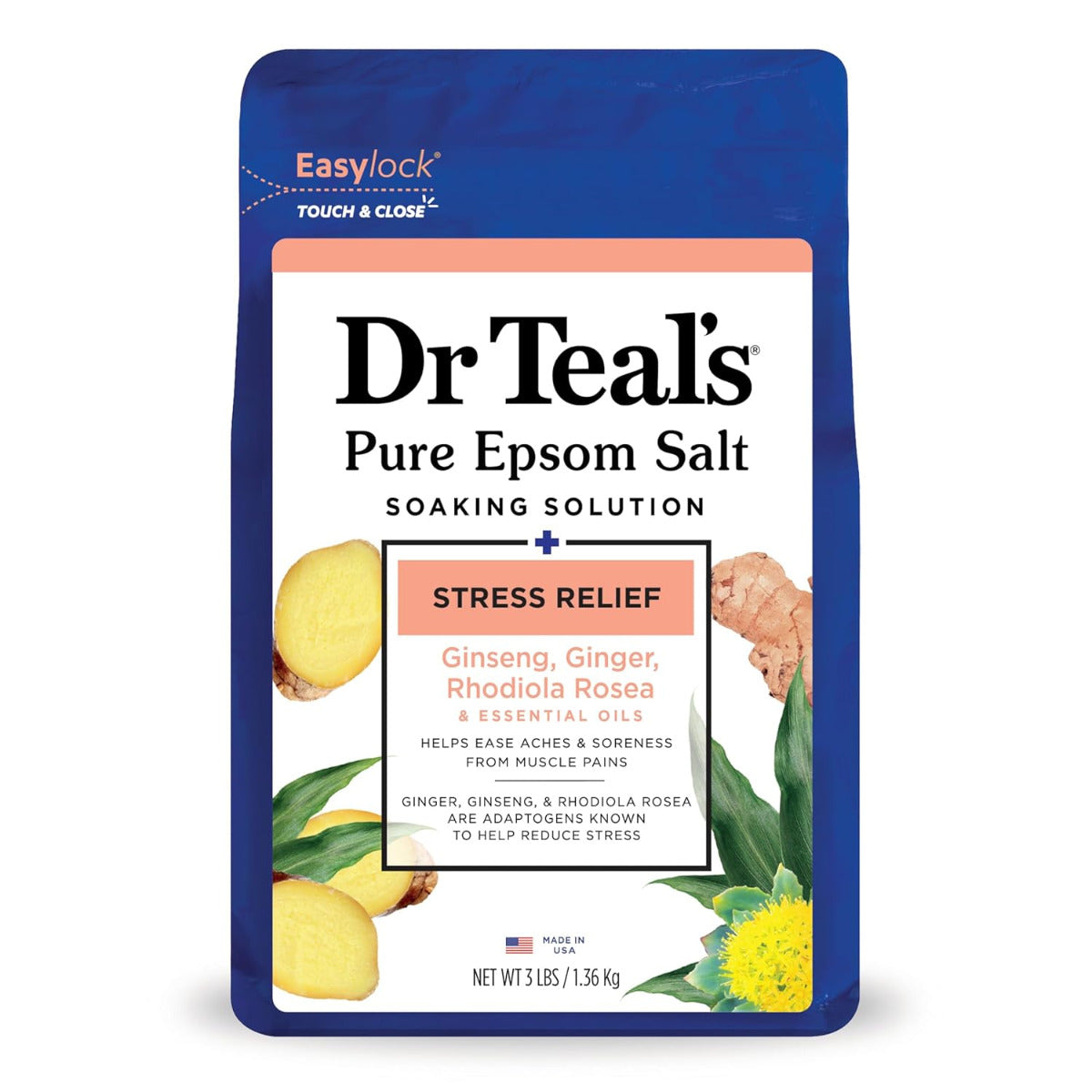 Dr Teals Pure Epsom Salt Stress Relief With Essential Oils 1.36kg Dr Teal's Yallatoys