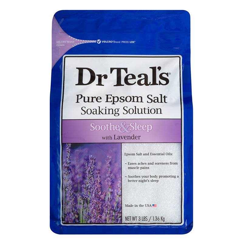 Dr Teals Epsom Salt Soaking Solution Soothe & Sleep Lavender 1.36kg Dr Teal's Yallatoys